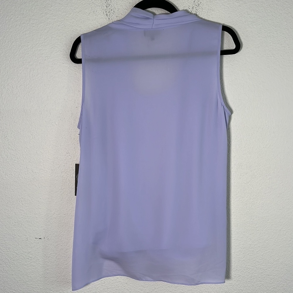 New Vince Camuto Lavender Draped Sleeveless Blouse - Picture 6 of 9
